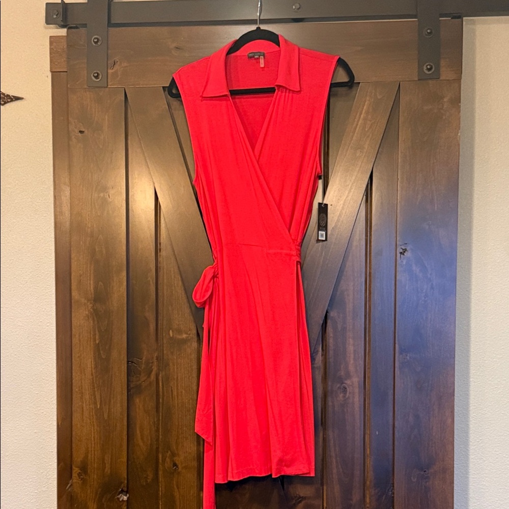 Vince Camuto Vibrant Red Wrap Dress New with tags. Very flattering